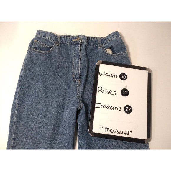 Quacker Factory Women's Jeans Sz M 5-Pocket Embellished Blue Rhinestones - Picture 3 of 5